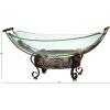 imageDeco 79 Tempered Glass Kitchen Serving Bowl with Brown Metal Base 24quot x 14quot x 8quot ClearClear
