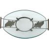 imageDeco 79 Tempered Glass Kitchen Serving Bowl with Brown Metal Base 24quot x 14quot x 8quot ClearClear