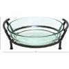imageDeco 79 Tempered Glass Kitchen Serving Bowl with Brown Metal Base 24quot x 14quot x 8quot ClearClear