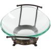 imageDeco 79 Tempered Glass Kitchen Serving Bowl with Brown Metal Base 24quot x 14quot x 8quot ClearClear