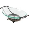 imageDeco 79 Tempered Glass Kitchen Serving Bowl with Brown Metal Base 24quot x 14quot x 8quot ClearClear