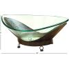 imageDeco 79 Tempered Glass Kitchen Serving Bowl with Brown Metal Base 24quot x 14quot x 8quot ClearClear