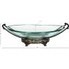 imageDeco 79 Tempered Glass Kitchen Serving Bowl with Brown Metal Base 24quot x 14quot x 8quot ClearClear