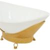 imageDeco 79 Tempered Glass Kitchen Serving Bowl with Brown Metal Base 24quot x 14quot x 8quot ClearWhite