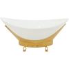 imageDeco 79 Tempered Glass Kitchen Serving Bowl with Brown Metal Base 24quot x 14quot x 8quot ClearWhite
