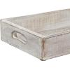 imageDeco 79 Wood Living Room Decor Tray Ottoman Tray Set of 3 Serving Tray 16quot 18quot 20quotW White