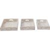 imageDeco 79 Wood Living Room Decor Tray Ottoman Tray Set of 3 Serving Tray 16quot 18quot 20quotW White