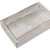 imageDeco 79 Wood Living Room Decor Tray Ottoman Tray Set of 3 Serving Tray 16quot 18quot 20quotW White