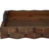 imageDeco 79 Wood Tray with Metal Handles Set of 2 14quot 16quotW Dark BrownDark Brown