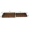 imageDeco 79 Wood Tray with Metal Handles Set of 2 14quot 16quotW Dark BrownDark Brown