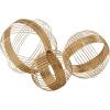 imageCosmoLiving by Cosmopolitan Metal Geometric Decorative Sculpture Home Decor Statues Set of 3 Accent Figurines 8quot 7quot 6quotH Gold