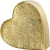 imageDeco 79 Aluminum Metal Heart Decorative Sculpture Slanted Home Decor Statue with Cube Textured Exterior Accent Figurine 9quot x 3quot x 9quot GoldGold