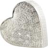 imageDeco 79 Aluminum Metal Heart Decorative Sculpture Slanted Home Decor Statue with Cube Textured Exterior Accent Figurine 9quot x 3quot x 9quot GoldSilver