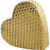 imageDeco 79 Aluminum Metal Heart Decorative Sculpture Slanted Home Decor Statue with Dimensional Cube Textured Exterior Accent Figurine 9quot x 3quot x 9quot GoldGold