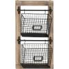 imageDeco 79 Farmhouse Metal Rectangle Magazine Rack Holder 14quot x 4quot x 25quot Black14 x 4 x 25