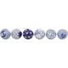 imageDeco 79 Glam Ceramic Orbs ampamp Vase Filler with Assorted Patterns Set of 6 3quotD BlueBlue