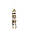imageDeco 79 Metal Heart Windchime with Beads and Cone Bells 4quot x 7quot x 33quot GoldBrown