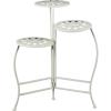 imageDeco 79 Metal Indoor Outdoor Plantstand Curved Folding 3 Tier Plant Shelf with Floral and Scroll Patterns Plant Stand 17quot x 17quot x 20quot SilverWhite