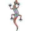 imageDeco 79 Metal Lizard Home Wall Decor Indoor Outdoor Floral Patterned Wall Sculpture with Teal and Pink Accents Wall Art 18quot x 3quot x 33quot Orange