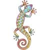 imageDeco 79 Metal Lizard Indoor Outdoor Floral Patterned Wall Decor with Purple and Teal Accents 18quot x 3quot x 33quot Blue10L x 2W