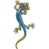 imageDeco 79 Metal Lizard Indoor Outdoor Floral Patterned Wall Decor with Purple and Teal Accents 18quot x 3quot x 33quot BlueWall Art 13 x 5 x 28