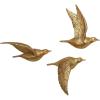 imageDeco 79 Polystone Bird Home Wall Decor Metallic 3D Sculpted Floating Wall Sculpture Set of 3 Wall Art 10quot10quot10quotH GoldGOLD