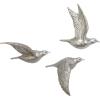 imageDeco 79 Polystone Bird Home Wall Decor Metallic 3D Sculpted Floating Wall Sculpture Set of 3 Wall Art 10quot10quot10quotH GoldSILVER