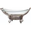 imageDeco 79 Tempered Glass Kitchen Serving Bowl with Brown Metal Base 24quot x 14quot x 8quot ClearClear