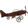 imageDeco 79 Wood Airplane Decorative Sculpture Home Decor Statue with Gray Metal Accents Accent Figurine 16quot x 14quot x 9quot Brown