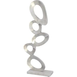 imageDeco 79 Aluminum Abstract Stacked Link Sculpture with Marble Base 13quot x 5quot x 30quot Silver