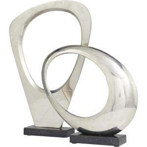imageDeco 79 Aluminum Metal Abstract Decorative Sculpture Swirl Home Decor Statue Accent Figurine 7quot x 4quot x 13quot GoldSilver