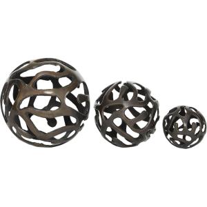 imageDeco 79 Aluminum Metal Geometric Decorative Sculpture Home Decor Statues Set of 3 Accent Figurines 8quot 6quot 4quotW BrassBrass