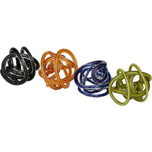 imageDeco 79 Glass Abstract Decorative Sculpture Home Decor Statues set of 4 Accent Figurines 5quot x 5quot x 5quot Multi Colored