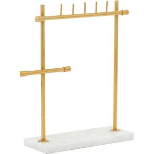 imageDeco 79 Marble Jewelry Stand with Rectangular Base 12quot x 4quot x 13quot GoldGold