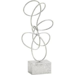imageDeco 79 Metal Abstract Decorative Sculpture Swirl Home Decor Statue Accent Figurine 10quot x 4quot x 22quot SilverSilver