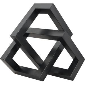 imageDeco 79 Metal Geometric Decorative Sculpture Abstract Shaped Home Decor Statue Accent Figurine 12quot x 13quot x 7quot GoldBlack