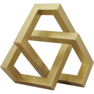 imageDeco 79 Metal Geometric Decorative Sculpture Abstract Shaped Home Decor Statue Accent Figurine 12quot x 13quot x 7quot GoldGold
