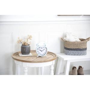 imageDeco 79 Metal Heart Clock with Bell Style Top 7quot x 3quot x 8quot BlueBlue