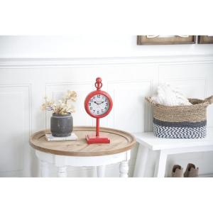 imageDeco 79 Metal Heart Clock with Bell Style Top 7quot x 3quot x 8quot BlueRed