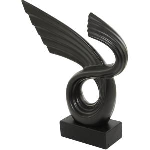 imageDeco 79 Polystone Abstract Decorative Sculpture Wing Home Decor Statue with Black Base Accent Figurine 14quot x 5quot x 15quot Black