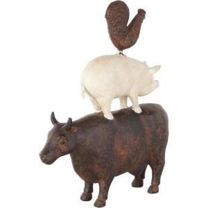 imageDeco 79 Polystone Pig Decorative Sculpture Home Decor Statue Accent Figurine 13quot x 4quot x 7quot Dark BrownBrown
