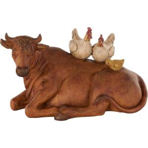 imageDeco 79 Polystone Pig Decorative Sculpture Home Decor Statue Accent Figurine 13quot x 4quot x 7quot Dark BrownCopper