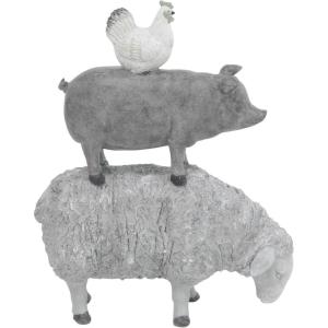 imageDeco 79 Polystone Pig Decorative Sculpture Home Decor Statue Accent Figurine 13quot x 4quot x 7quot Dark BrownGray