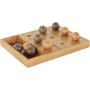 imageDeco 79 Wood Home Decor Game Set Decorative Board Game with 9 Balls Board Game 12quot x 16quot x 2quot Brown