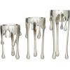imageCosmoLiving by Cosmopolitan Aluminum Metal Abstract Decorative Candle Holder Melting Drip Candle Stand Set of 3 Candlestick Holder 12quot 10quot 8quotH GoldSilver
