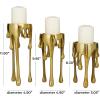 imageCosmoLiving by Cosmopolitan Aluminum Metal Abstract Decorative Candle Holder Melting Drip Candle Stand Set of 3 Candlestick Holder 12quot 10quot 8quotH GoldGold