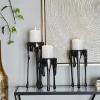 imageCosmoLiving by Cosmopolitan Aluminum Metal Abstract Decorative Candle Holder Melting Drip Candle Stand Set of 3 Candlestick Holder 12quot 10quot 8quotH GoldBlack