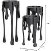imageCosmoLiving by Cosmopolitan Aluminum Metal Abstract Decorative Candle Holder Melting Drip Candle Stand Set of 3 Candlestick Holder 12quot 10quot 8quotH GoldBlack