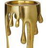 imageCosmoLiving by Cosmopolitan Aluminum Metal Abstract Decorative Candle Holder Melting Drip Candle Stand Set of 3 Candlestick Holder 12quot 10quot 8quotH GoldGold