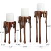 imageCosmoLiving by Cosmopolitan Aluminum Metal Abstract Decorative Candle Holder Melting Drip Candle Stand Set of 3 Candlestick Holder 12quot 10quot 8quotH GoldCopper